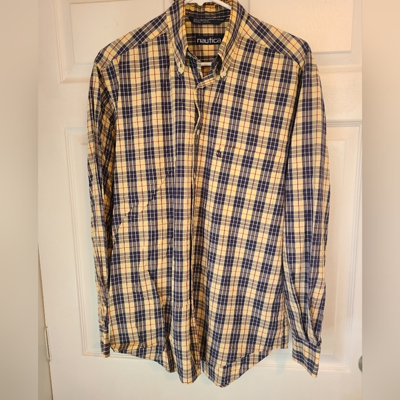 (081) Nautica Men's Long Sleeve Dress Shirt, Size: Small / Petite Color: Yellow - Picture 2 of 14